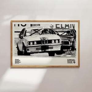 BMW 635 Retro Racing Poster – Black and White Sports Car Wall Art | Vintage Motorsport Design | Fine Art Pigment Print