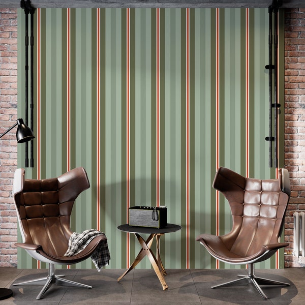 Vertical Stripe Wallpaper Etsy