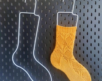 Metal Wire Sock Blockers (Set of 2): Durable Sock Shaper and Hanger. Could be black (B) or white colour (W)