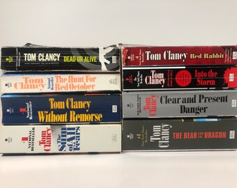 Books Bestseller TOM CLANCY Used Books Novel Fiction Thriller Crime Fiction and Literature Gift for Him Gift for Dad Gift for Her Book Lover