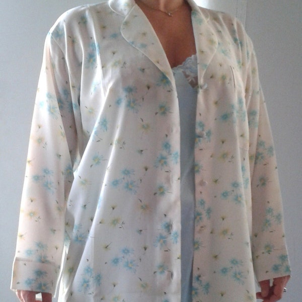 Robe de chambre à imprimé fleur de marguerite / Robe de chambre / Robe droite d'été des années 1980