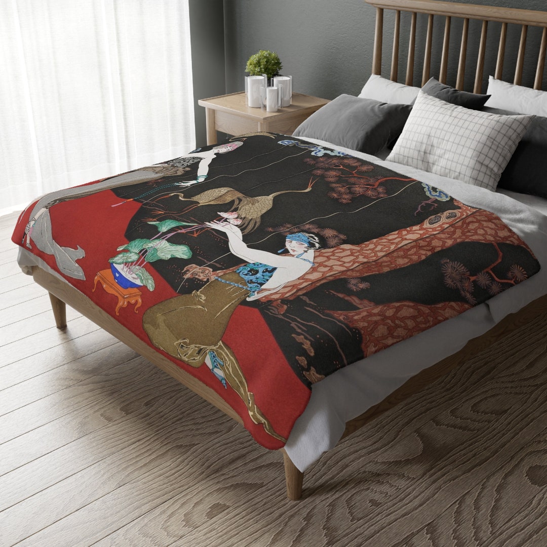 LAQUES 80 X 60 Reversible Art Deco Blanket Etsy