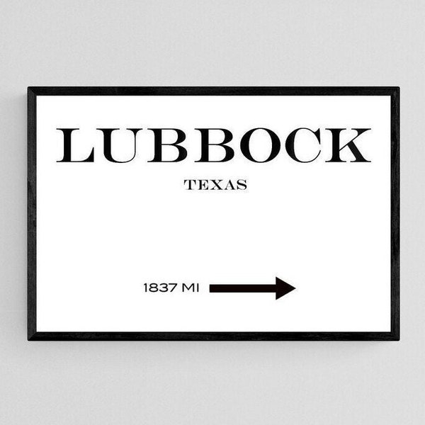 Lubbock Marfa Downloadable Print/Designer Printable Download/Texas College Apartment/Wall Art Poster/Texas Tech University/TTU/Raider Red