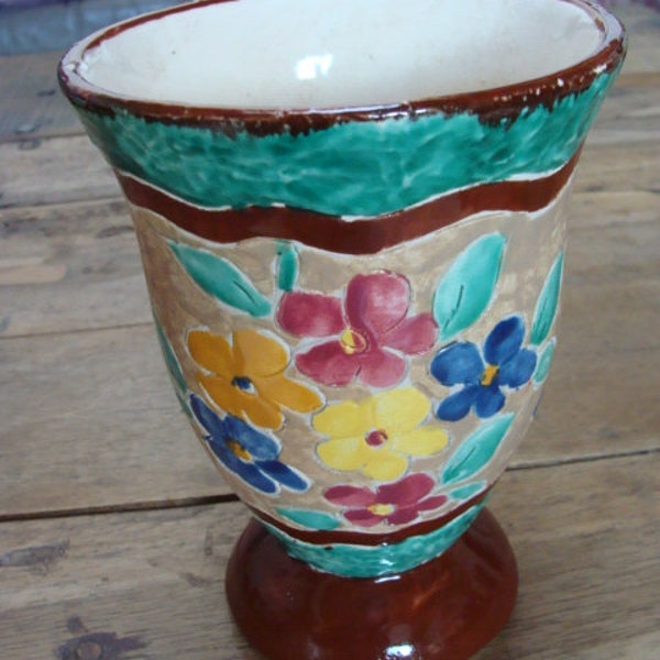 Vase Céramique Artistique Vallauris - Signé St Marc Golfe-Juan - Vintage Rare