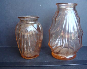 Art Deco draped glass vases