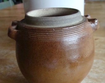 Small pot in vintage stoneware / mustard or grease