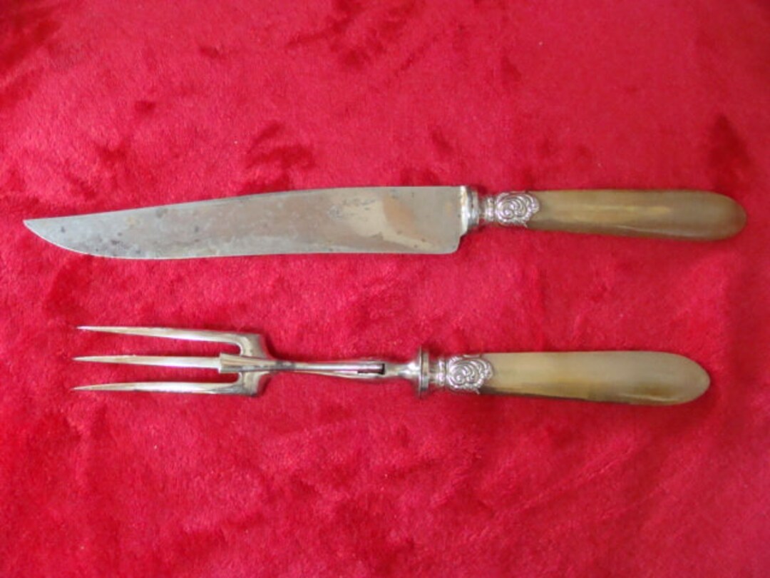 Vintage Leg Cutlery in Silver Metal and Imitation Horn Etsy