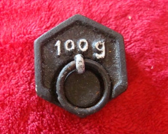 古い100g六角鋳鉄製分銅