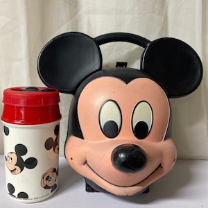 Vintage 1980’s Disney Mickey Mouse Aladdin Lunchbox and Thermos