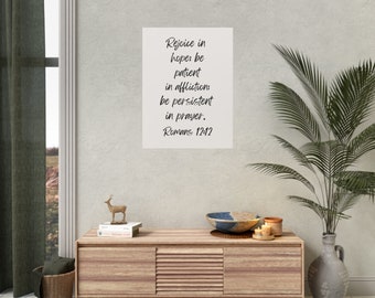 Three Basic Steps of Christians | Romans 12:12 | Gifts for Christians | Christian Poster | Christian Wall Art | Bible Art | Bible Poster