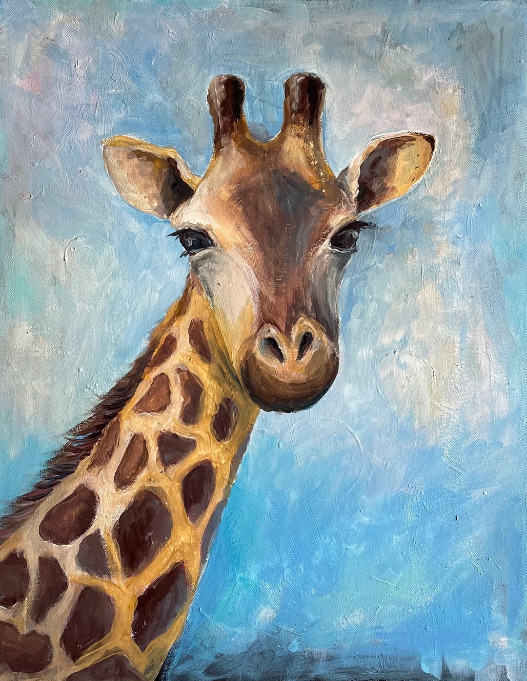 Giraffe Original Art Painting on Canvas, Kids Room Decor, Acrylic Painting, Canvas Wall Art ...