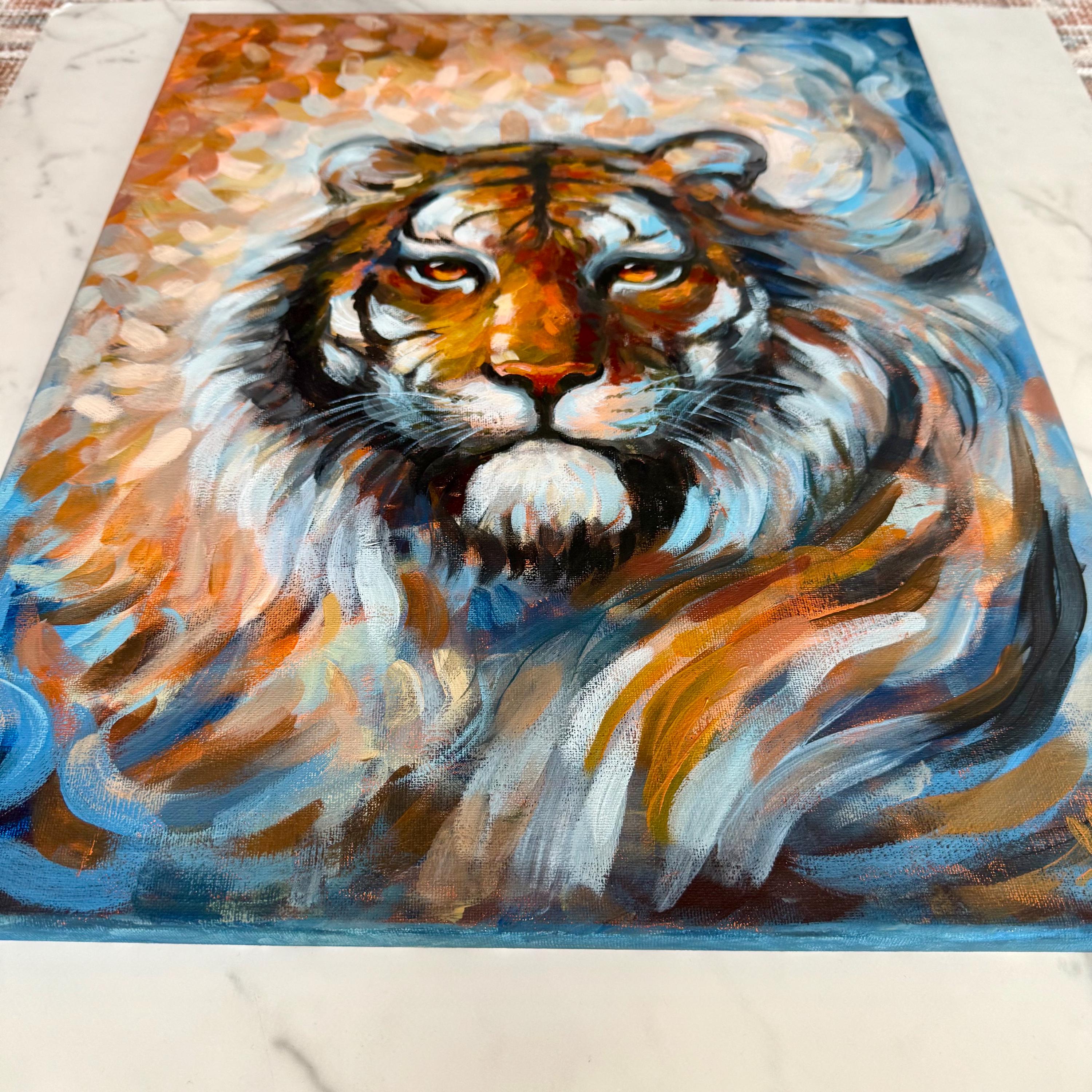 Tiger Painting on Canvas, Original Acrylic Canvas Painting, Tiger ...