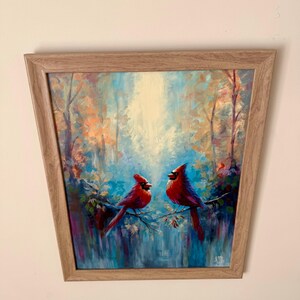 Original Cardinal Canvas Painting, Oil Hand Painted Ready to Hang ...
