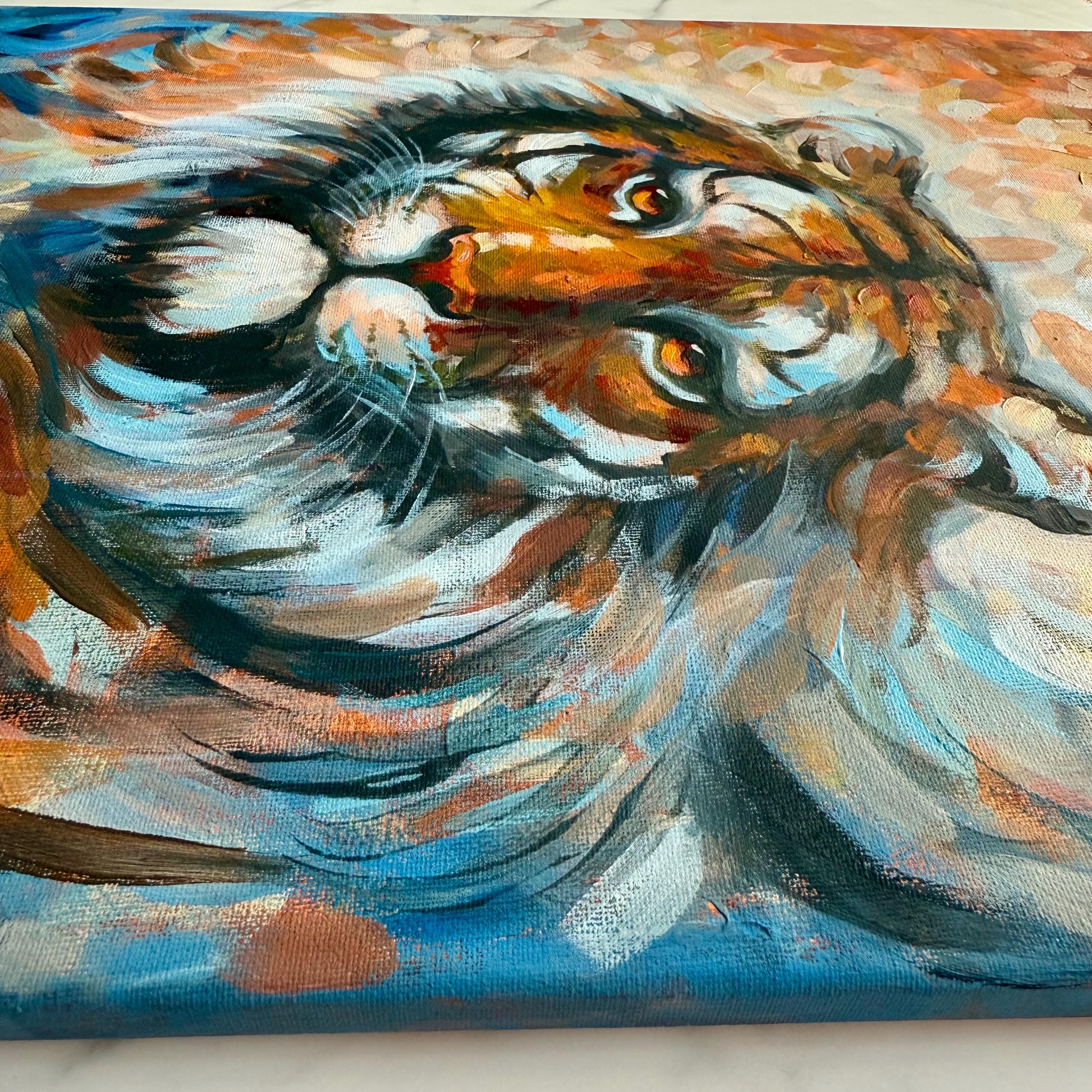 Tiger Painting on Canvas, Original Acrylic Canvas Painting, Tiger ...