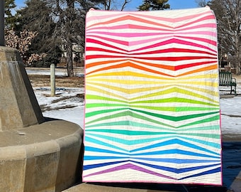 Funhouse Jelly Roll Quilt Pattern: Intermediate Throw Size (PDF Download)