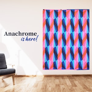 Anachrome Modern Quilt Pattern (PDF) -  Foundation Paper Piecing FPP or Traditional Instructions Include - Crib, Throw, Twin Sizes