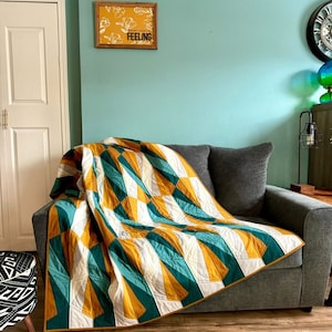 Anachrome Modern Quilt Pattern (PDF) -  Foundation Paper Piecing FPP or Traditional Instructions Include - Crib, Throw, Twin Sizes