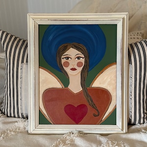 original art, portrait painting, angel painting, portrait painting, wall art, painting on canvas board, original painting, angels
