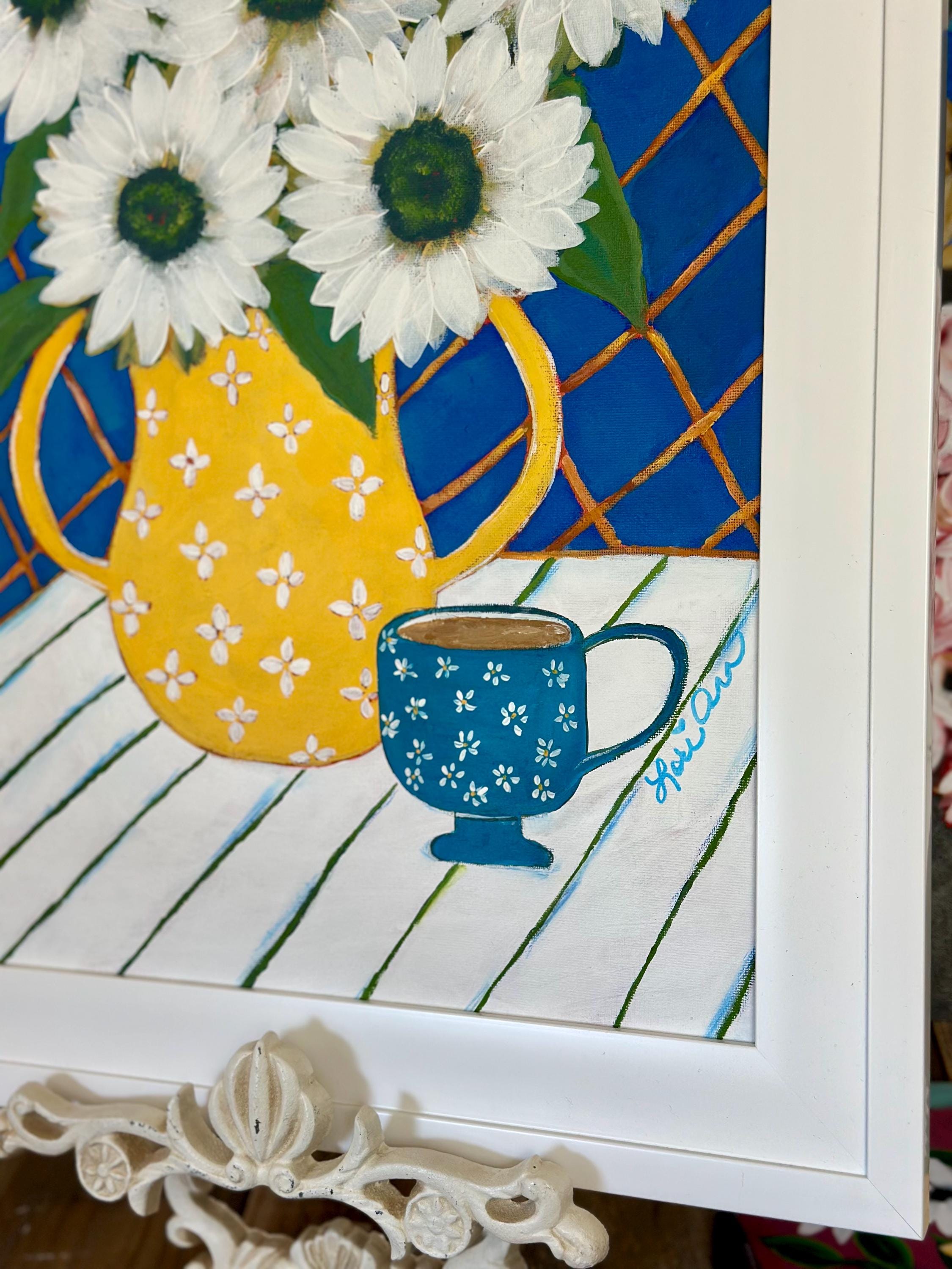 Original Floral Still Life Painting on Canvas - Framed Art Home Decor ...
