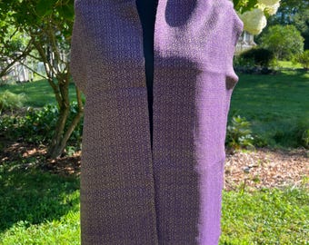 Handwoven Purple and Taupe Tencel Scarf