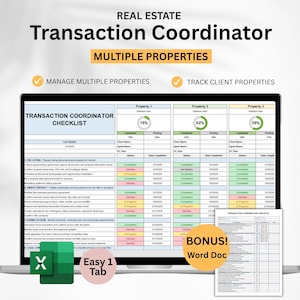 Transaction Coordinator Checklist, Real Estate Transaction, Closing Checklist, Transaction Coordinator Template, Real Estate Checklist