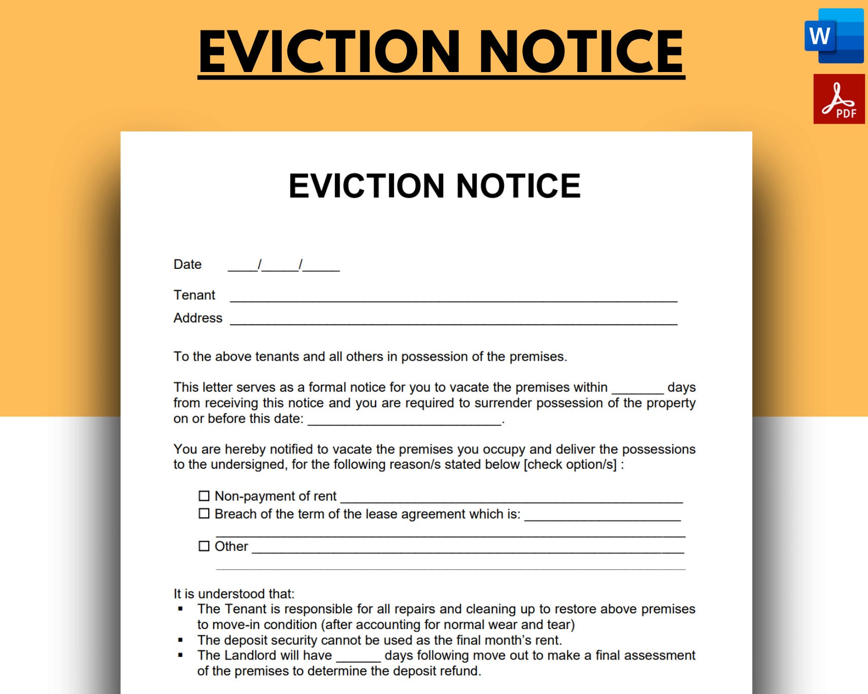 Eviction Notice Notice To Vacate Template Notice To Vacate Letter Eviction Notice Notice To Vacate Template Notice To Vacate Letter