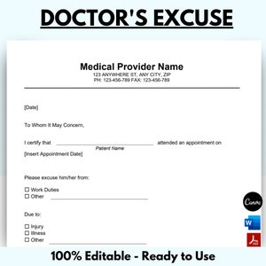 Doctor Excuse Template Doctor Excuse for Work Doctor Excuse Letter Doctor Excuse Template Doctor Excuse for Work Doctor Excuse Letter