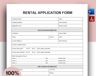 Formulaire de demande de location, Demande de location du propriétaire, Demande de location du locataire, Demande de bail, Demande de location imprimable, MS Word