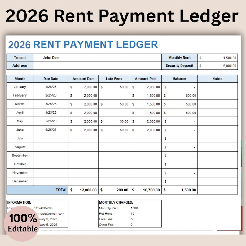 Hdfc Name Addition Form.pdf Rent Payment Ledger, Rent Payment Tracker, Monthly Rent Payment Ledger ...