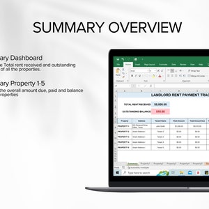 Rent Payment Tracker, Landlord Spreadsheet, Rent Payment Ledger, Property Spreadsheet, Rental Property Tracker image 5