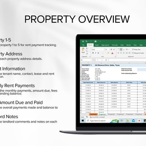 Rent Payment Tracker, Landlord Spreadsheet, Rent Payment Ledger, Property Spreadsheet, Rental Property Tracker image 6