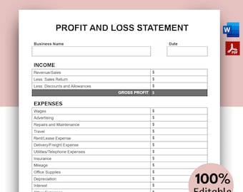 Modèle de compte de résultat, Note de frais, Compte de résultat, Tenue de livre, Calculatrice de profit, État financier, Petite entreprise