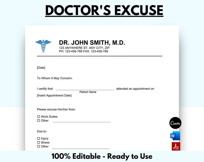 Doctor Excuse Template Doctor Excuse for Work Doctor Excuse Letter Doctor Excuse Template Doctor Excuse for Work Doctor Excuse Letter