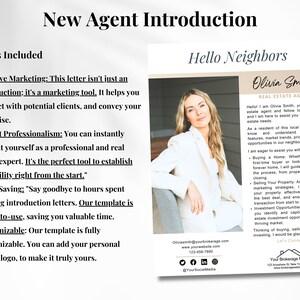 Agent Introduction Card New Agent Introduction Letter, Hello Neighbor Letter, New Agent Flyer ...