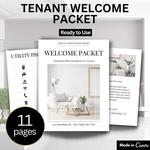 Tenant Welcome Packet, Tenant Welcome Letter, Tenant Welcome Book, Tenant Guide, Move-in Move-out Checklist Editable in CANVA