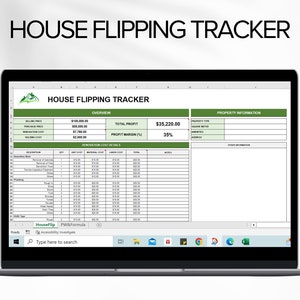 House Flip Tracker, House Flip Spreadsheet, Property Flipping, Property Management, Renovation Cost, House Flip Budget, MS Excel image 3