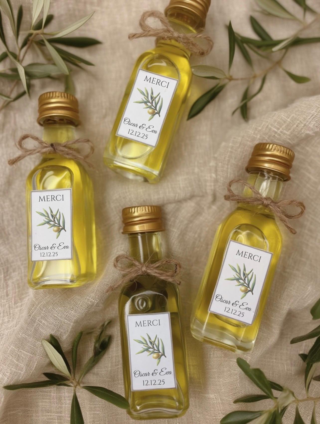 Fiole d’huile d’olive de Provence personnalisée pour événements