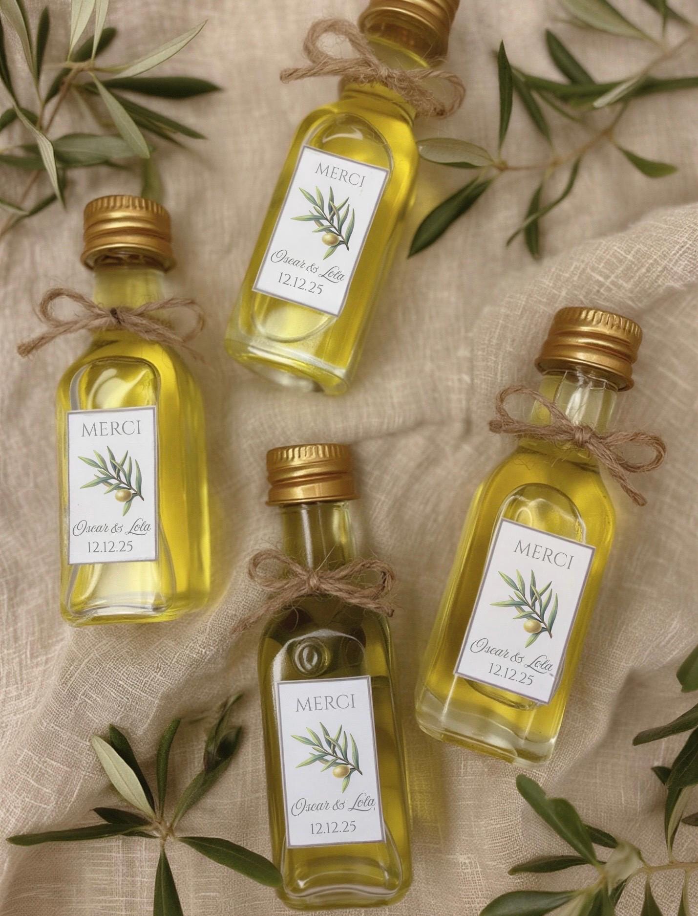 Fiole d’huile d’olive de Provence personnalisée pour événements