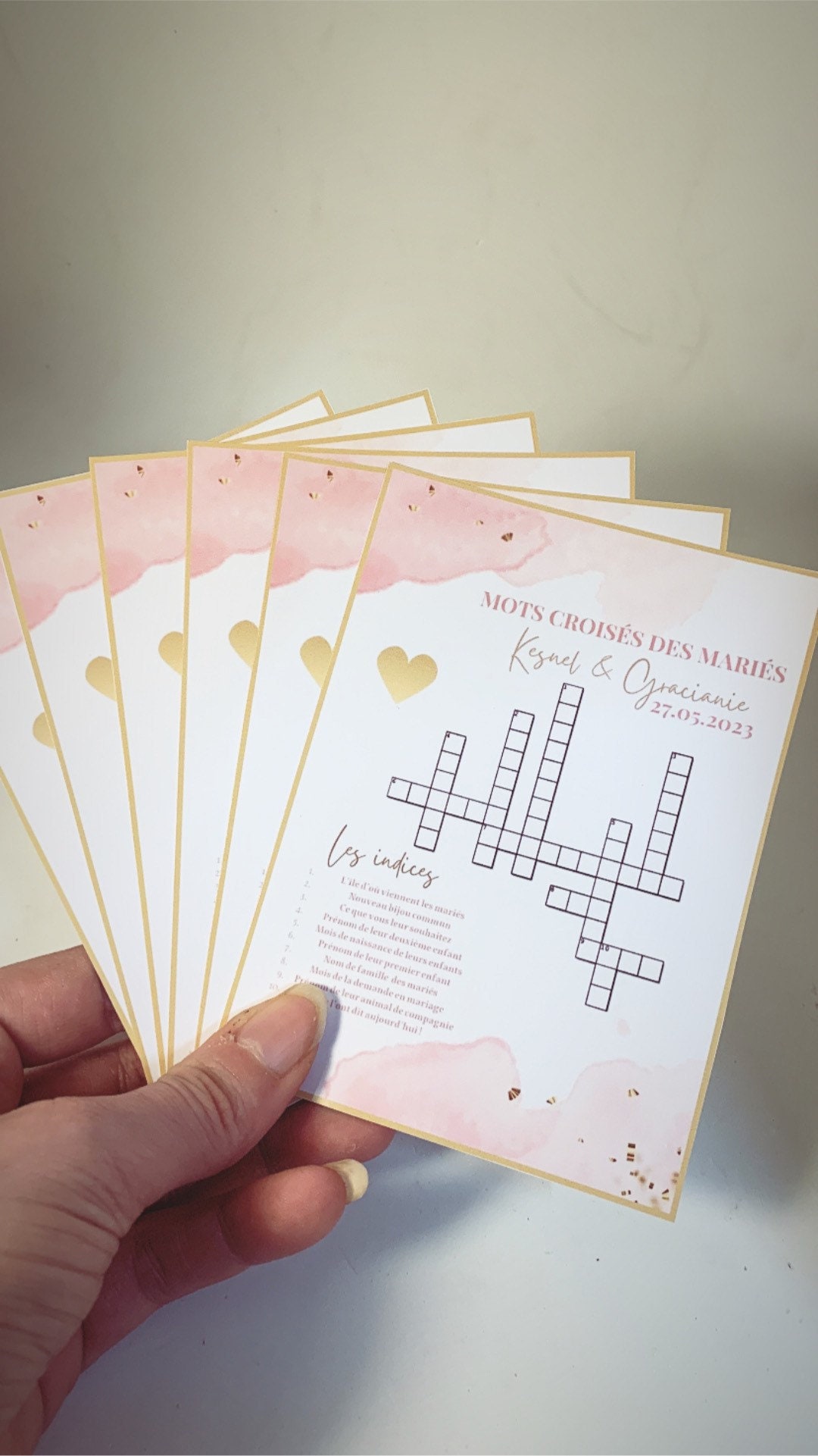Mots croisés des mariés personnalisable, idée cadeau, cadeaux invités