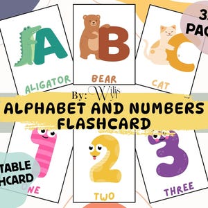 Flash-kaarten met alfabet en cijfers voor kinderen – A tot Z + 1 tot 10 – Afdrukbaar voorschools leren – Educatieve pdf – Hulpmiddel voor thuisonderwijs