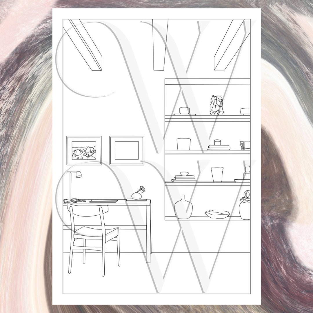 Interior Design Coloring Pages for Adults Printable Coloring