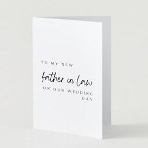 Para mi suegro en el día de nuestra boda / Tarjeta de boda / Tarjeta para suegro / Gracias suegro / Tarjeta imprimible / Descarga digital