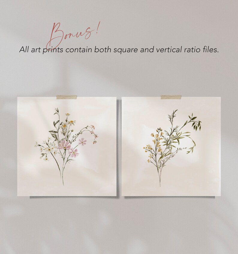Watercolor Wildflower Wall Art, Wildflower Set of 2 Prints, Watercolor ...