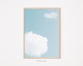 Cloud Art Print, Blue Wall Art, Blue Sky Photography, Blue Digital Print,Blue Printable Wall Art, Colorful Digital Poster, Cloud Photography