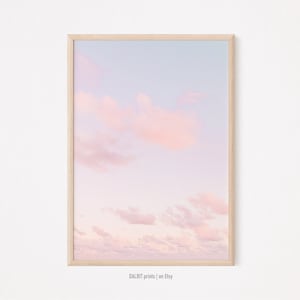 Art mural nuages roses blush, téléchargement numérique, décoration murale minimaliste, impression nuage, décoration rose pour chambre d'enfant, déco chambre ados, impression nature