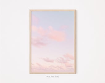 Blush Pink Clouds Wall Art, Digital Download, Minimalist Wall Decor, Cloud Print, Pink Nursery decor, Bedroom Decor Teens, Nature Print