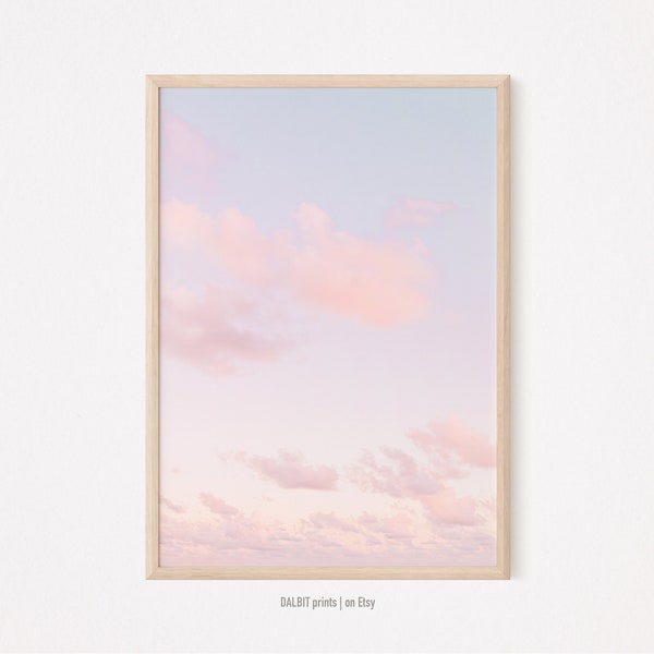 Blush Pink Clouds Wall Art, Digital Download, Minimalist Wall Decor, Cloud Print, Pink Nursery decor, Bedroom Decor Teens, Nature Print