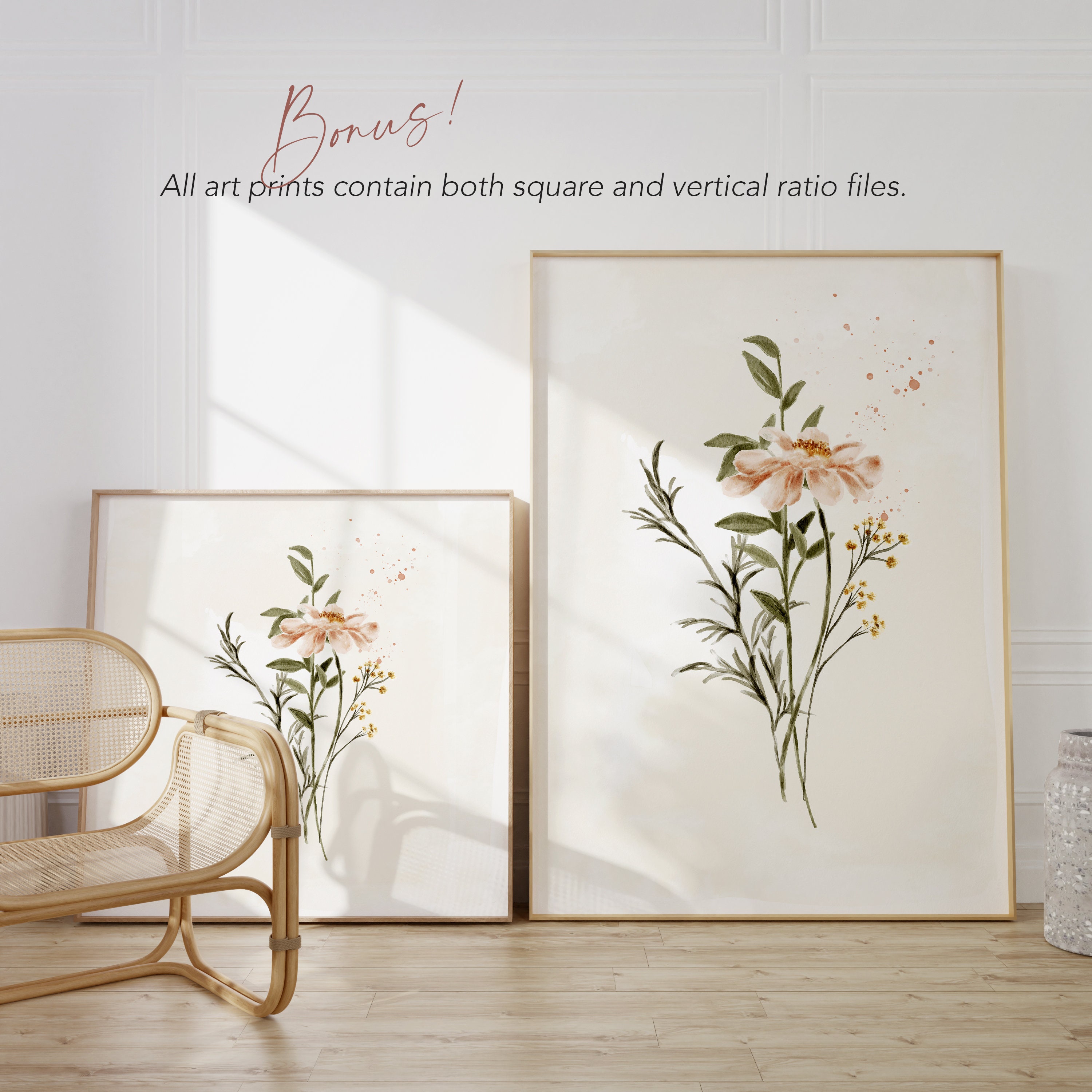 Daisy Nursery Wall Art, Daisy Flower Set of 2 Prints, Floral Nursery ...