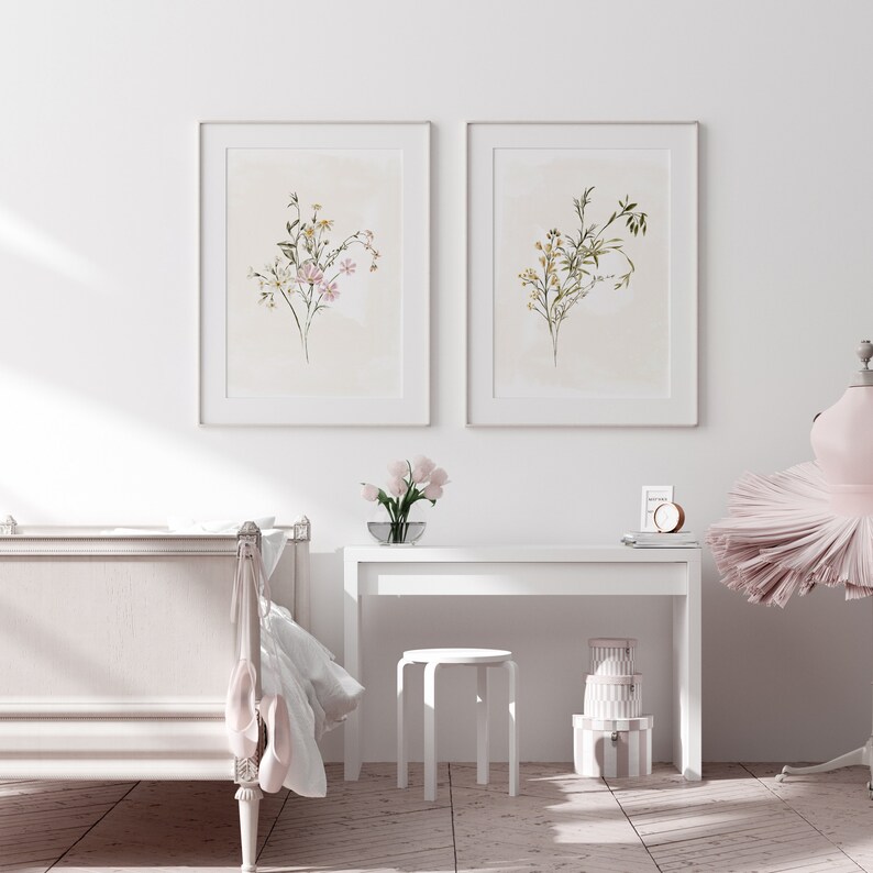 Watercolor Wildflower Wall Art, Wildflower Set of 2 Prints, Watercolor ...
