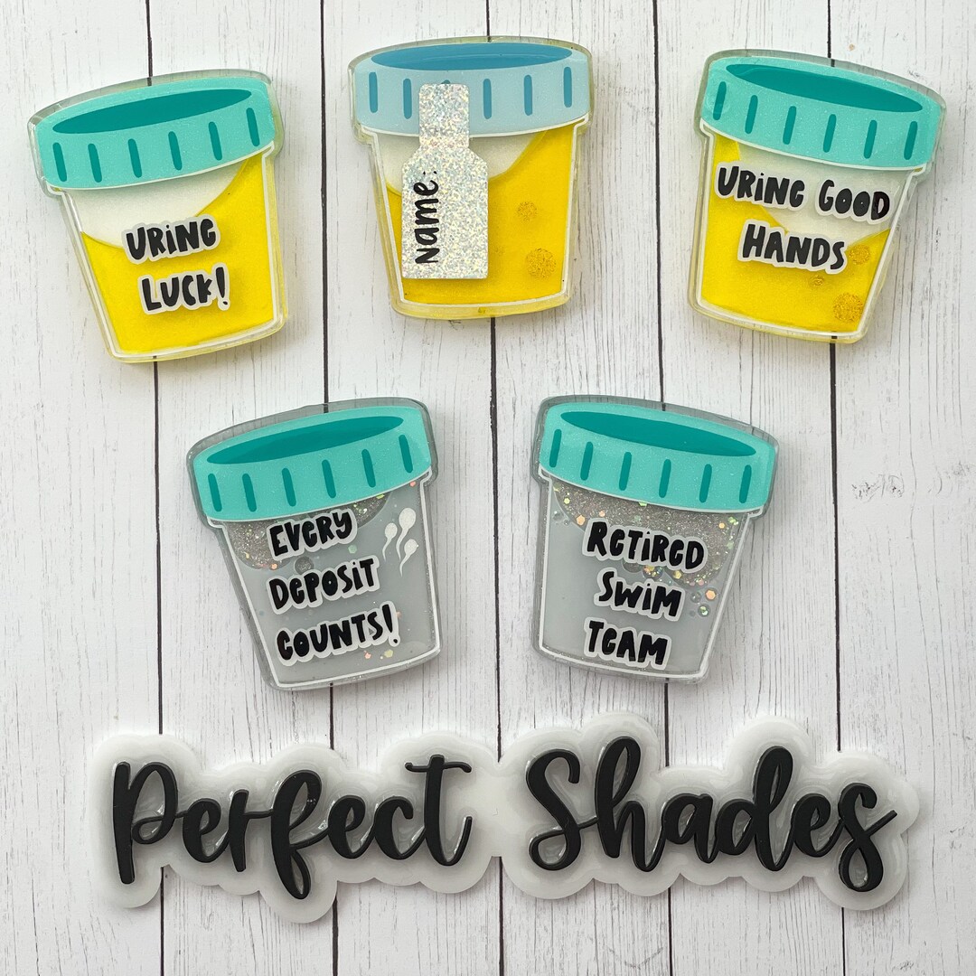 Specimen Cup 3D Liquid Shaker Badge Reel, Laboratory Badge Reel